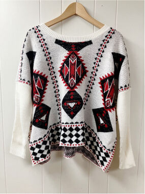 Y2K Oversized Indie ROMEO + JULIET Couture Womens Cropped Sweater SMALL Autumnal